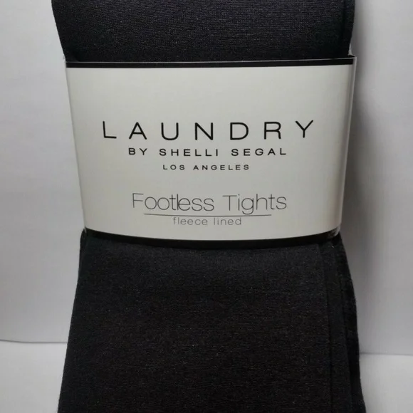 Black Fleece Lined Footless Tights Small Leggings - Picture 1 of 9